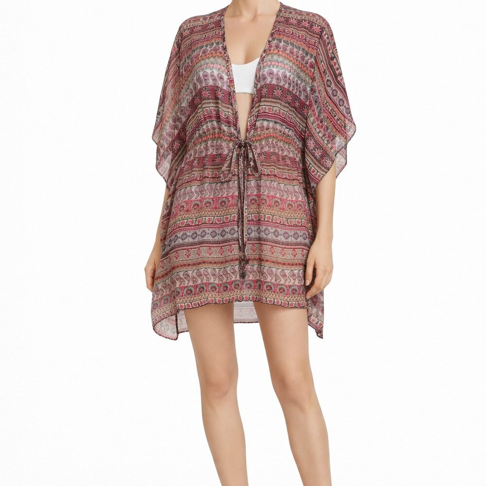 Into the Bleu Pink Paisley Coverup, Size Small